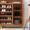 Cherry Wood Shutter Door Shoe Cabinet