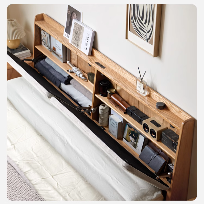 Oak Multifunctional Storage Bed