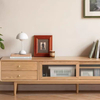 Sliding Door Solid Wood TV Cabinet