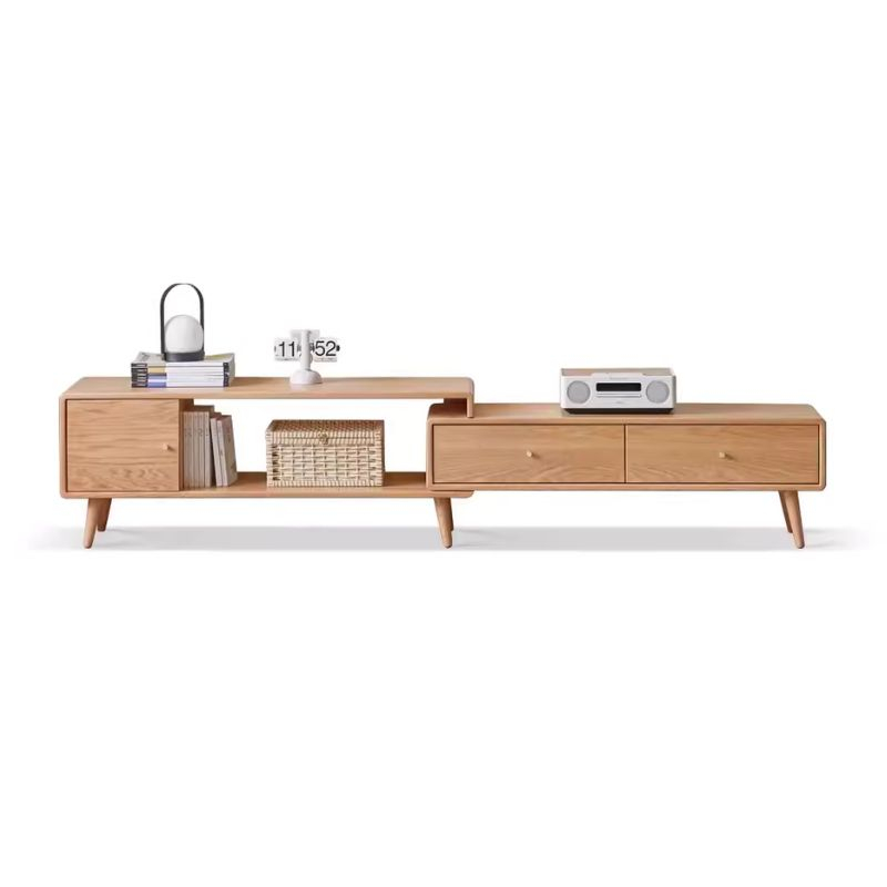 Solid Wood Retractable TV Cabinet